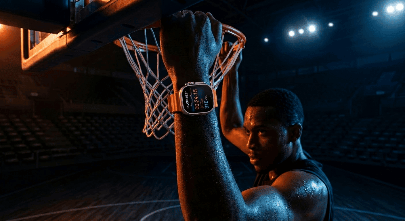 Smartwatch T800 Ultra en uso deportivo